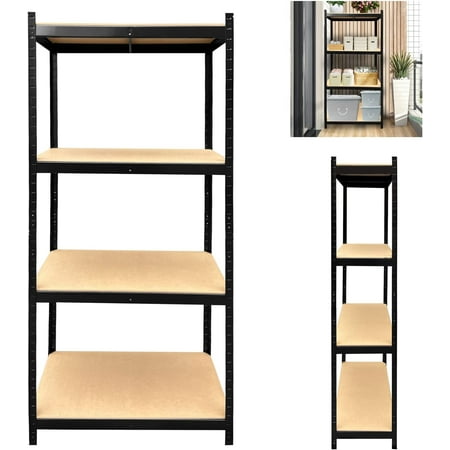

Kitchen Storage 4-Tier Storage Shelves Garage Shelving Adjustable Metal Shelves for Storage 175KG Per Shelf Garage Storage Utility Rack Heavy Duty Shelves Organization Multipurpose Shelf