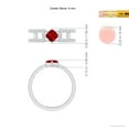thumbnail image 4 of ANGARA Natural Square Ruby Parallel Split Shank Ring with Accents in 14K White Gold for Women (Size-4mm) | July Birthstone, Birthday, Anniversary, Jewelry Gift for Women | Natural Ruby Ring, 4 of 9