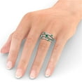 thumbnail image 4 of 2.00 Ct Sparkle Round Cut Emerald Gemstone Natural Diamond Engagement Eternity Band 14K White Gold Size 9.5, 4 of 7