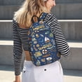 thumbnail image 5 of Yiaed Marine Nautical Print Print Laptop Backpack Travel Canvas Backpack Vintage Aesthetic Backpack for School Knapsack Backpack Backpack for School-Small, 5 of 5