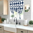 thumbnail image 5 of Bohemia Balloon Curtains for Living Room/French Door, Minimalist Geometric Pattern Abstract Dark Blue Tie Up Curtains 63 Inch Length Energy Saving Kitchen Curtains Shades for Windows 42"x63", 5 of 8