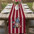 thumbnail image 4 of Patriotic Gnomes Table Runner 70 Inches, Independence 250 Memorial Red Striped Bed Runner Dresser Scarves Tabletop for Indoor Outdoor Parties/Ceremony/Banquet, 13" x 70", 4 of 9
