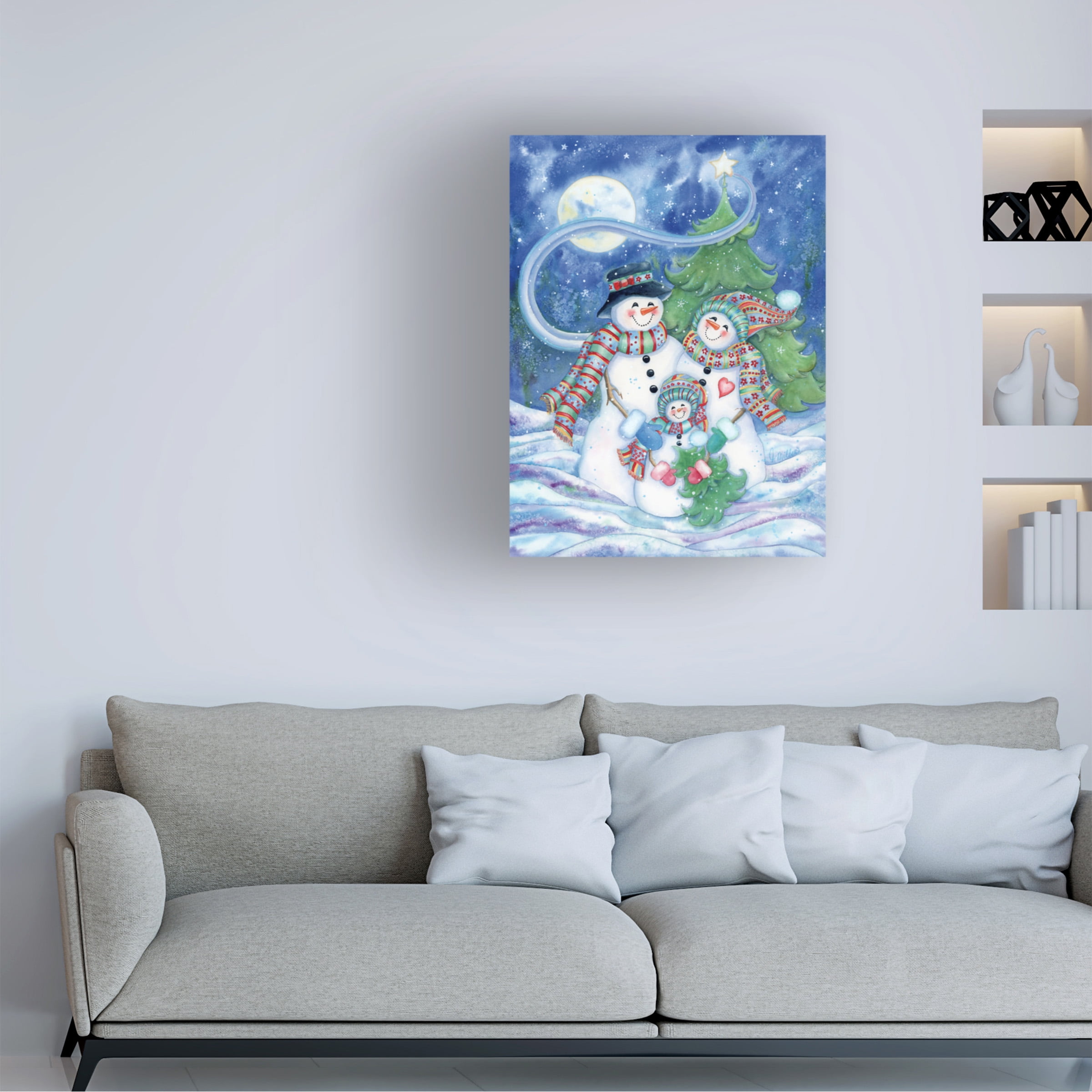 Tracy Miller 'Snowman Family' Canvas Art
