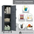 thumbnail image 4 of Topcobe Metal Storage Locker with 3 Lockable Doors and Adjustable Feet, Storage Organizer, Modern Furniture for Living Room Bedroom, 4 of 11