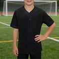 thumbnail image 7 of Boys Baseball Jersey Hip Hop Button Down Short Sleeve T-Shirt Casual Athletic Workout Active Sports Uniform Tee Tops, 7 of 7