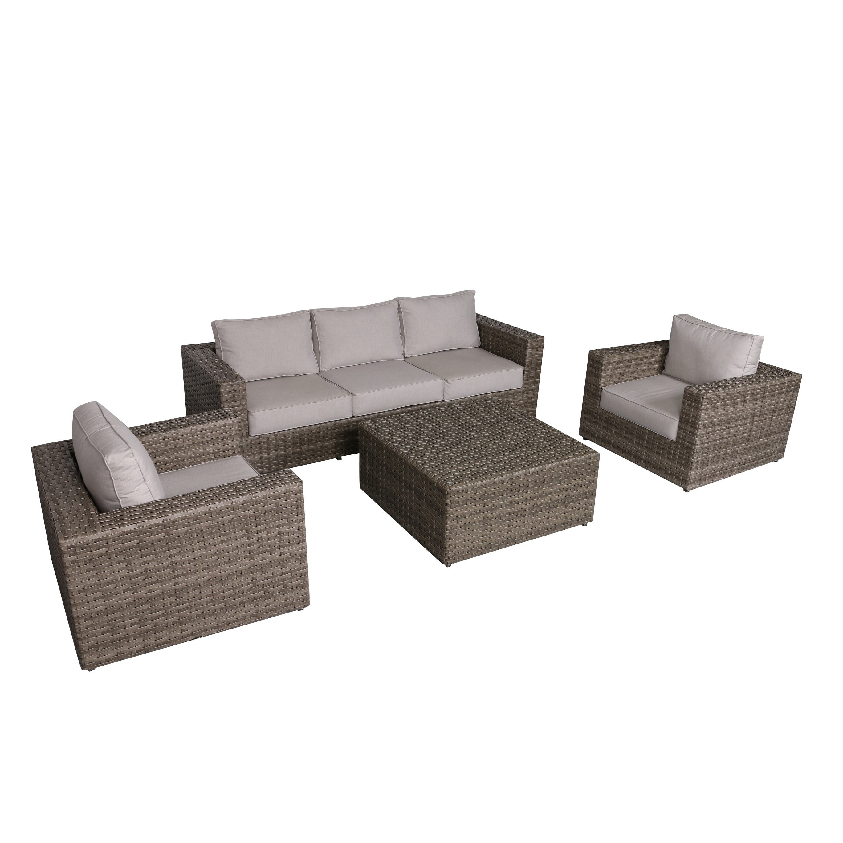 Teva Patio Bali Outdoor Wicker 4 Piece Conversational Set With Sunbrella Cushions Walmart Com Walmart Com