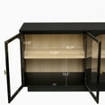 thumbnail image 4 of GZXS Modern Black Storage Cabinet with 4 Clear Acrylic Doors, Adjustable Shelf, and Gold Handles, for Living Room, Dining Room, Study - 59.06"L x 13.78"W x 31.69"H, 4 of 8