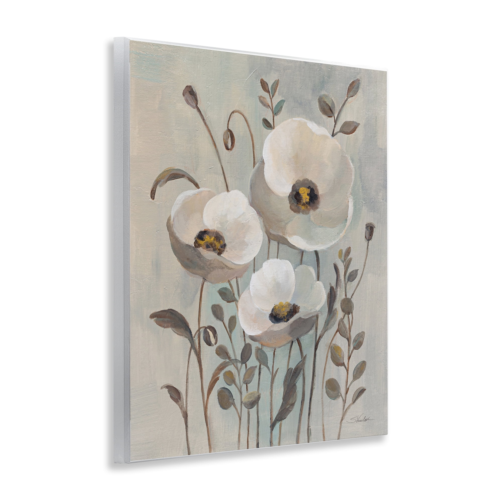 Stupell Industries Neutral Poppies Trio Plants & Flowers Painting Unframed Art Print Wall Art, 11 x 14