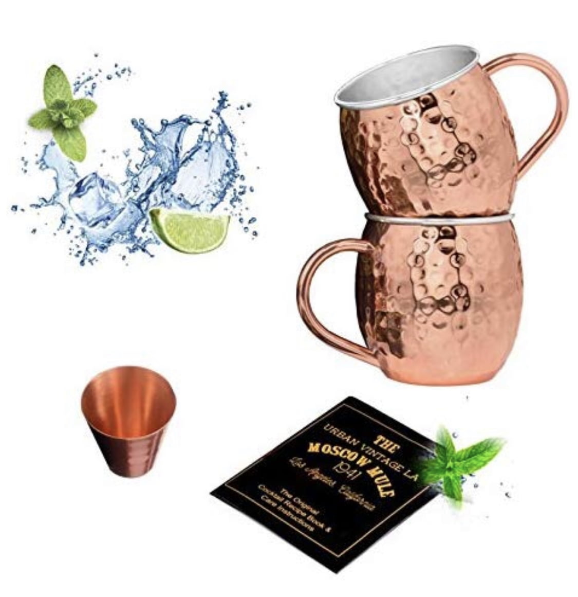 SET OF 4 PACK MOSCOW MULE SHOT Cup 1.7 OZ COPPER PLATED STAINLESS STEEL Mug Name 