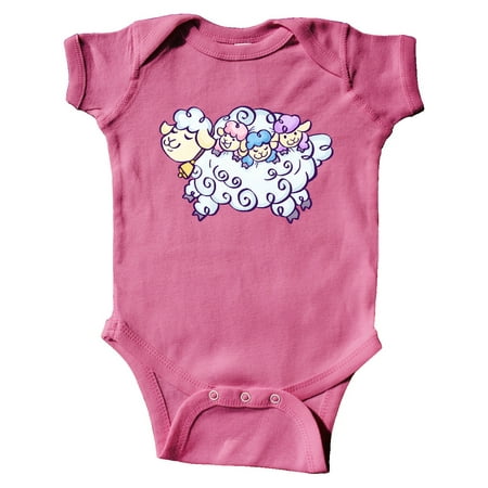 

Inktastic Fluffy Sheep Family Gift Baby Boy or Baby Girl Bodysuit