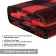 thumbnail image 5 of Plaid Soft Plush Fleece Blanket for Sofa Couch Bed, 30" x 40", Scarlet+Black, 5 of 8