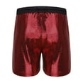 thumbnail image 6 of RYDCOT Mens Metallic Shorts 5" Shiny Holographic Disco Shorts Outfit Sparkly Rave Hot Summer Thin Breathable Shorts Red, 6 of 7