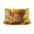 thumbnail image 3 of 3 Pcs Soft Bedding Set, Includes 1 Duvet Cover with Zipper And 2 Pillow,Shams Highland Cow with Sunflowers Twin(86"x70"), 3 of 8