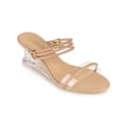 thumbnail image 1 of BLISSFUL STEP Sandales Compensées à Enfiler pour Femmes à Talon en Verre Transparent Nude 8, 1 of 7