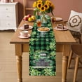 thumbnail image 2 of St. Patrick's Day Table Runner - 108 Inch Long Spring Green Truck Clovers Flowers Plaid Cotton and Linen Blended Dress Scarves Farmhouse Table Runner for Kitchen Dining, Coffee Table, 13" x 108", 2 of 8