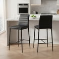 thumbnail image 1 of Set of 2 Bancos Alto, con Respaldo y Reposapié, Color Negro HOMEMAKE FURNITURE Moderno, 1 of 6