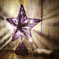 thumbnail image 3 of Árbol de Navidad Top Star CVHOMEDECO Purple Glittered 3D, 3 of 8