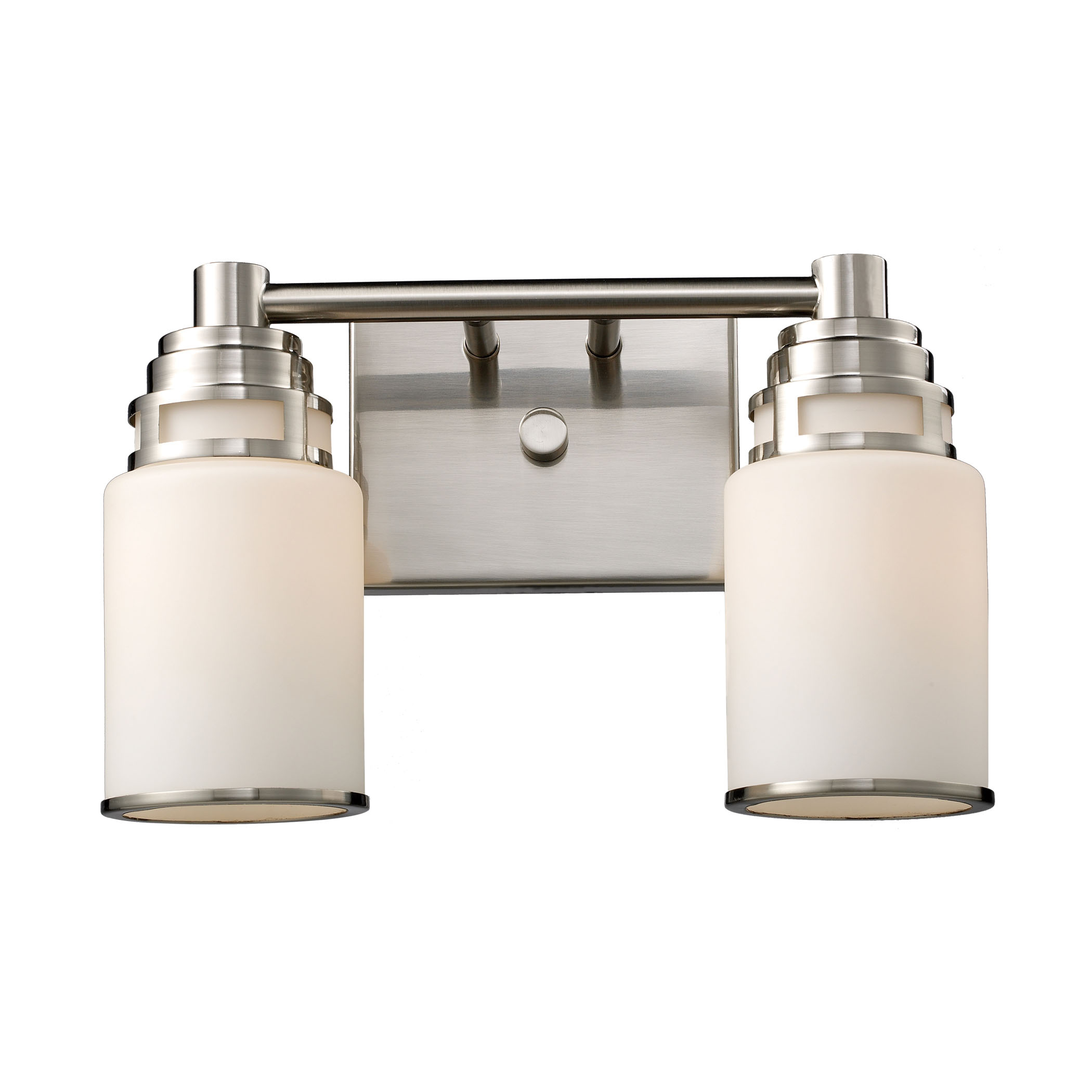 Bryant 2Light Vanity Lamp in Satin Nickel with Opal White Glass