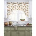 thumbnail image 2 of Orange Botanical Kitchen Swag Valances for Windows, Vintage Blossom Floral Wildflower Swag Valances Curtains for Living Room, Rod Pocket Window Treatments for Bathroom, Bedroom, Cafe, 56"x36", 2 of 6