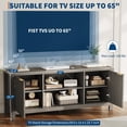 thumbnail image 2 of 65" Fluted TV Stand, Modern Entertainment Center with 2 Storage Cabinets and Open Shelves, Heavy-Duty Console for Living Room and Bedroom, Black, 2 of 10