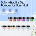 thumbnail image 7 of Gellen Dip Powder Nail Kit, 12 Colors Bright Red Pink Purple Blue Dip Nail Powder Kit with Dust Brush and Nail File, Nail Art Spring Summer Bright Series Dip Powder Set, 7 of 7