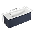 thumbnail image 2 of BNK 48'' Wall-Mounted Bathroom Vanity with White Sink, Modern Floating Vanity Set, Single Bathroom Vanity and Sink Combo, with 3-Door Cabinet, 2 of 8