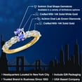 thumbnail image 2 of Gem Stone King 14K Two Tone Gold Blue Tanzanite and Lab Grown Diamond Engagement Ring for Women | 1.35 Cttw | Oval 6X4MM | Gemstone December Birthstone | Size 8, 2 of 6