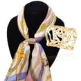 thumbnail image 3 of KLKCMS Silk Scarf Shawl Clips s Holder for Wedding Party Hollow Out Rose Floral Gold, 3 of 9