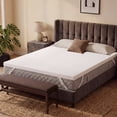 thumbnail image 3 of 3 inch Gel Memory Foam Mattress Topper King Size Cooling Pad Bed Topper with Removable Cover, White, 3 of 12