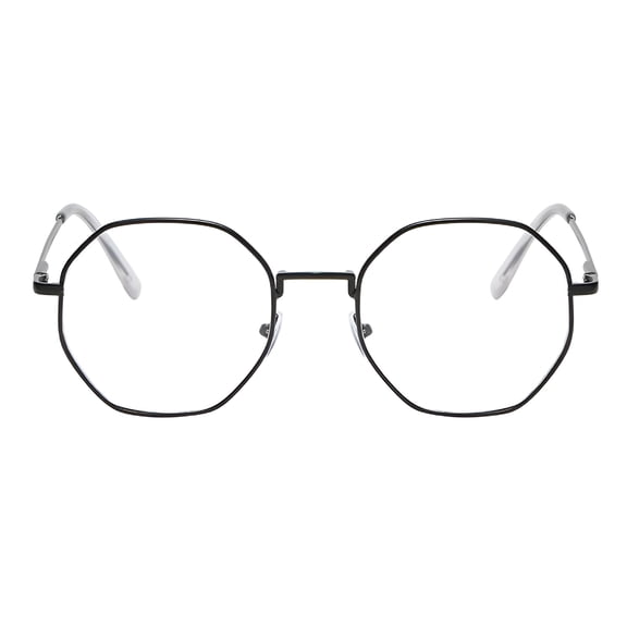 GJX Blue Light Blocking Glasses,Octagon Frame Fake Eyeglasses with Clear Lens for Women Men