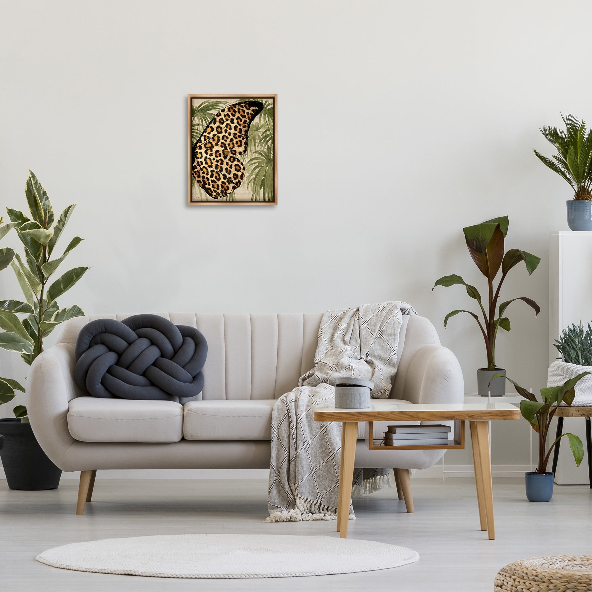 Stupell Industries Butterfly Wing with Pattern Animals & Insects Painting Brown Floater Framed Canvas Art Print Wall Art, 17 x 21