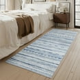 thumbnail image 4 of VUNATE 2'x5' Boho Runner Rug Machine Washable Rug Modern Moroccan Soft Carpet Neutral Geometric Distressed Non-Slip Rubber Backing Hallway Runner Rug for Kitchen Entryway Bedroom Laundry Room Blue, 4 of 5
