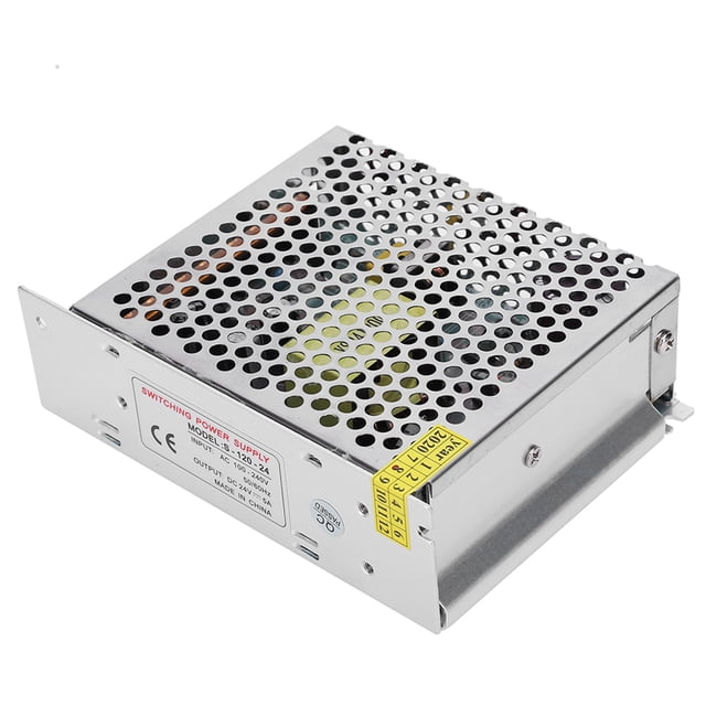 Adaptador de controlador de fuente de alimentación conmutada de aleación de aluminio DC24V Tira de luz LED para pantalla Impresora 3D (S-120-24(24v 5a 120W)AC100-240V)