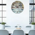 thumbnail image 3 of Round Wood Wall Clock , Silent Non Ticking Clock Wooden Decorative Multicolor, 3 of 8