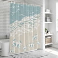 thumbnail image 6 of Blue Coastal Crabs Shower Curtain, Waterproof Shower Curtains for Bathroom, Summer Beach Ocean Abstract Art Washable Fabric Bathtub Curtain Set Bath Decor with 12 Hooks Extra Long 72"x96", 6 of 8