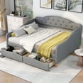 thumbnail image 2 of Kidkapers Full Daybed, Vintage Style with 2 Storage Drawers, Upholstered Frame - Grey, 2 of 5