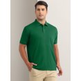 thumbnail image 4 of INSPIRE CHIC Men's Polo Shirts Short Sleeve Lightweight Regular Fit Casual Business Work Solid Golf Shirt L Dark Green, 4 of 5