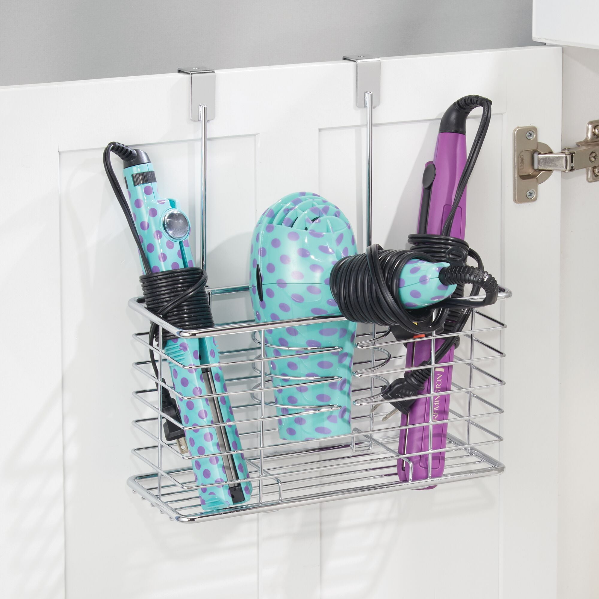 Hair Dryer Holder Shelf,Wall Mount &Over Cabinet Door Hair Care