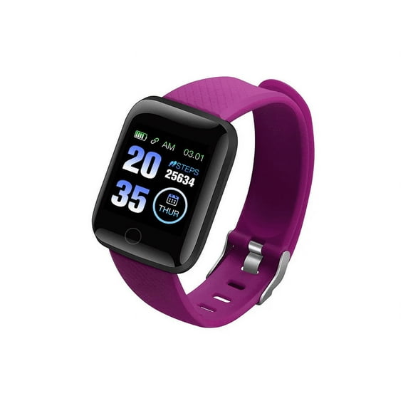 Fawoonu Catzon 116Plus Smart Fitness Tracker with Heart Rate Monitor, Waterproof Activity Band, Step Counter, Calorie Tracker - Purple