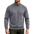 thumbnail image 2 of Hvyesh Men Mock Turtleneck T Shirt Casual Long Sleeve Sweatshirt Pullover Warm Baselayer Thermal Undershirt, 2 of 9