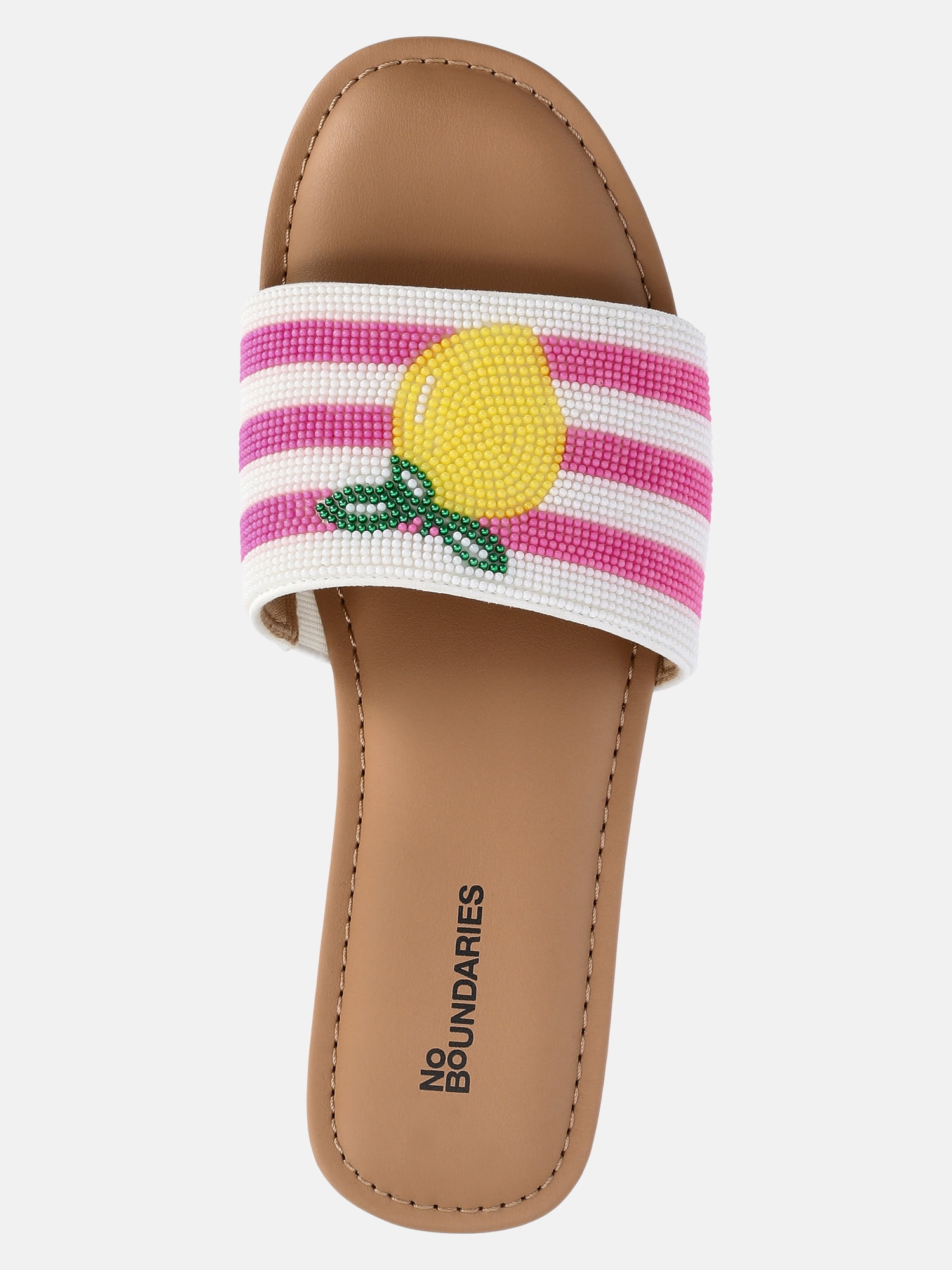 No Boundaries Women's Beaded Slide Sandals