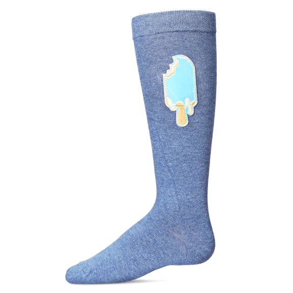 MeMoi Iridescent Popsicle Knee-High Socks - Girls - Female, 6, Lt Gray Heather