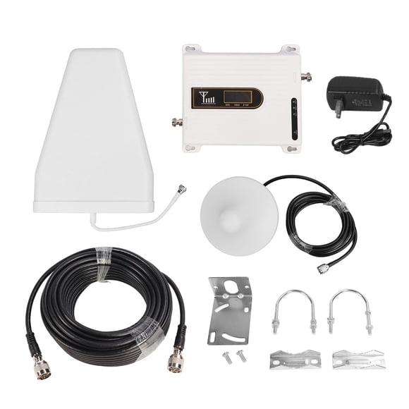 Amplificador de señal de teléfono celular Amplificador de señal 2G 3G 4G 900 1800 2100 MHz Repetidor Extensor Aprobado por la FCC Enchufe de EE. UU. de 100 a 240 V