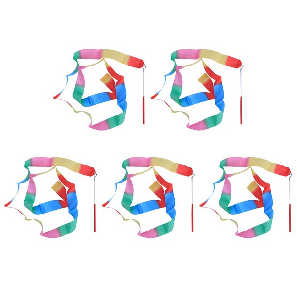 EeaseMX cintas de colores para gimnasia rítmica de 2 metros (patrón de llamas)