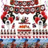 Ladybug Birthday Party Supplies Includes 15 Pcs Birthday Banner,18 Pcs Latex Balloons,6 Pcs Hanging swirls , 1Pcs Big Cake topper,24 Pcs Cupcake toppers,1 Pcs Coil,1 Pcs Dot glue for Boy and Girl