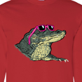 thumbnail image 4 of Inktastic Sunny Gator in Pink Sunglasses Long Sleeve T-Shirt, 4 of 5