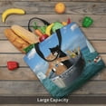 thumbnail image 6 of Naloa Two Brave Cats Are Floating On The Sea Iceberg Tote Bag for Women, Foldable Tote Bag With Zipper, Large Shoulder Bag, Top Handle Handbag for Travel, Work, Shopping, 6 of 9