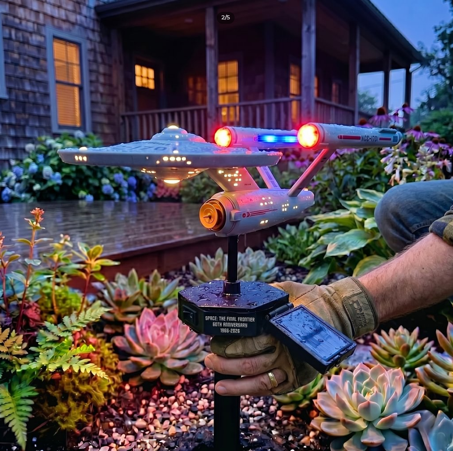 60th Anniversary Solar Garden Stake Light - Solar Powered Sci-Fi