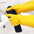 thumbnail image 5 of XZYYR Yellow Dishwashing Gloves Natural Rubber Latex Dishwashing Gloves Small Gloves Disposable Mowing Gloves Latex Long Gloves for Work Dish Wash Gloves Medium Large Cooking Gloves Auto Detailing, 5 of 8