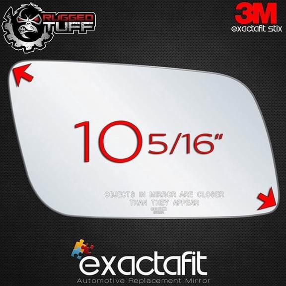 exactafit 8722R Passenger Side Mirror Glass Replacement Fits 1985-2005 Chevy Astro, GMC Safari Right Hand 3m Adhesives